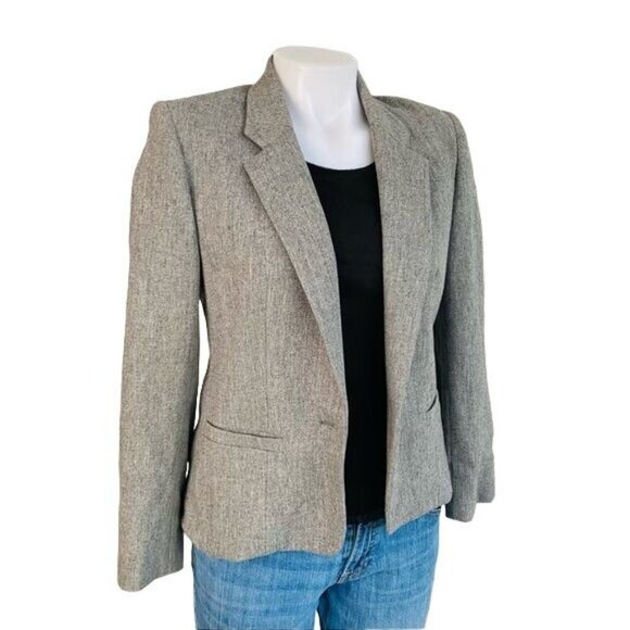 Vintage JH Collectibles Grey Blazer Single Button Gray Business Coat Size S - Picture 1 of 12